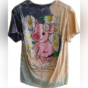 Simply Southern Spiral Tie-Dye T-Shirt in Gray and Cream